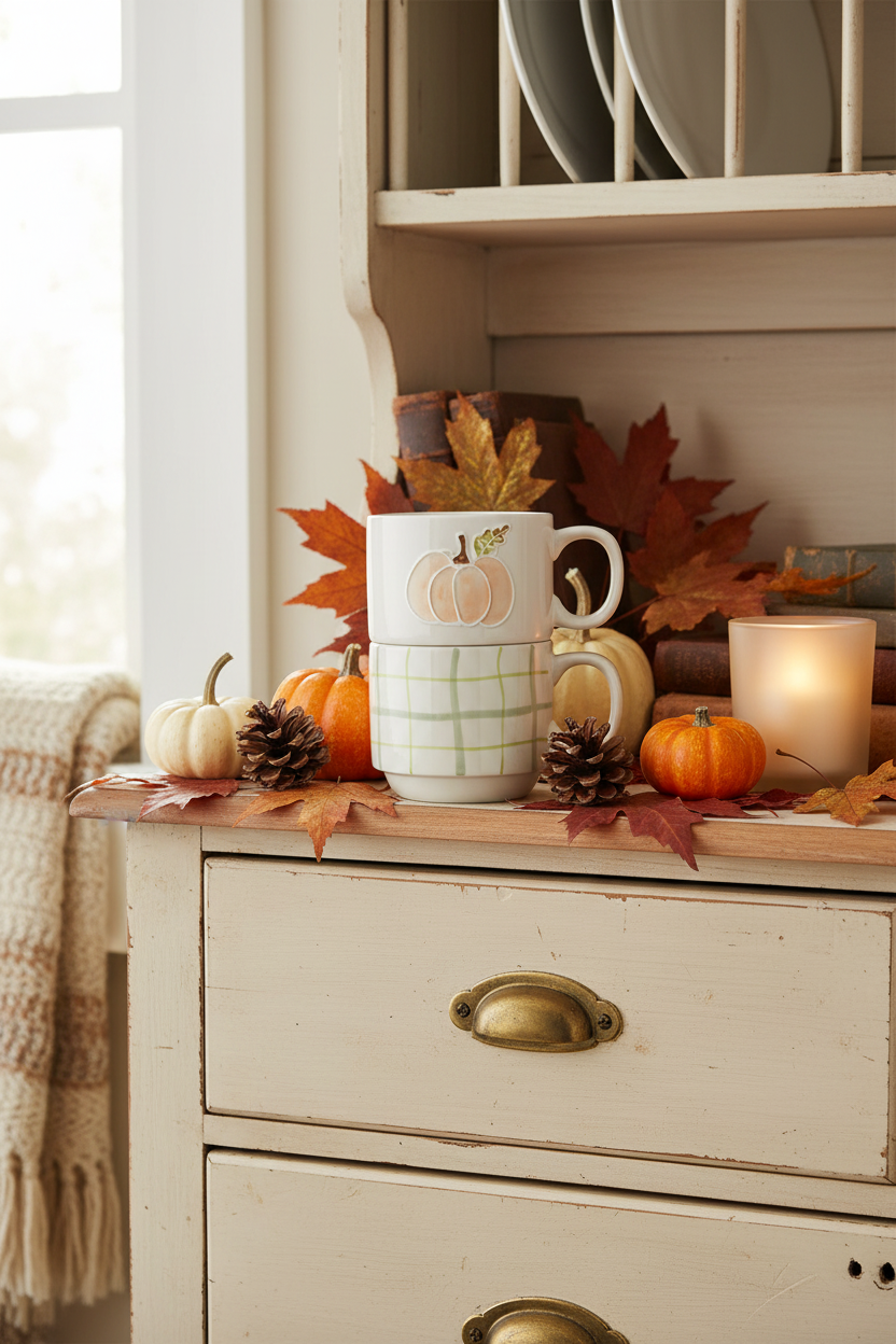 TAZZA IMPILABILE ZUCCA E QUADRI