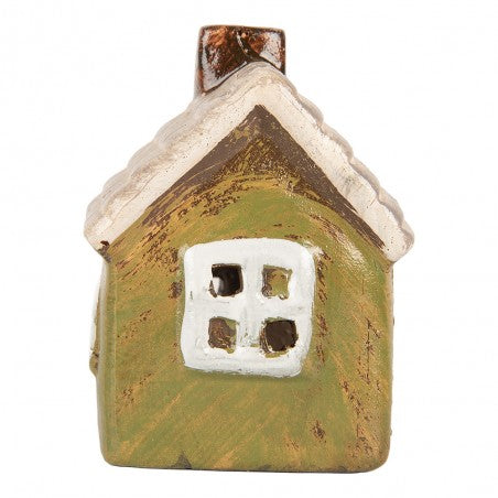 Casa portacandele in ceramica verde, 8x7x10 cm Articolo n. 6CE2186 EAN 8720898125167