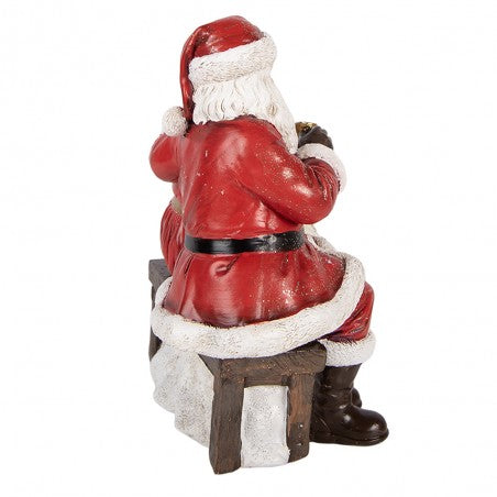 Statuetta decorativa natalizia di Babbo Natale, 13x10x16 cm, in plastica rossa. Articolo n. 6PR6321 EAN 8720898166429