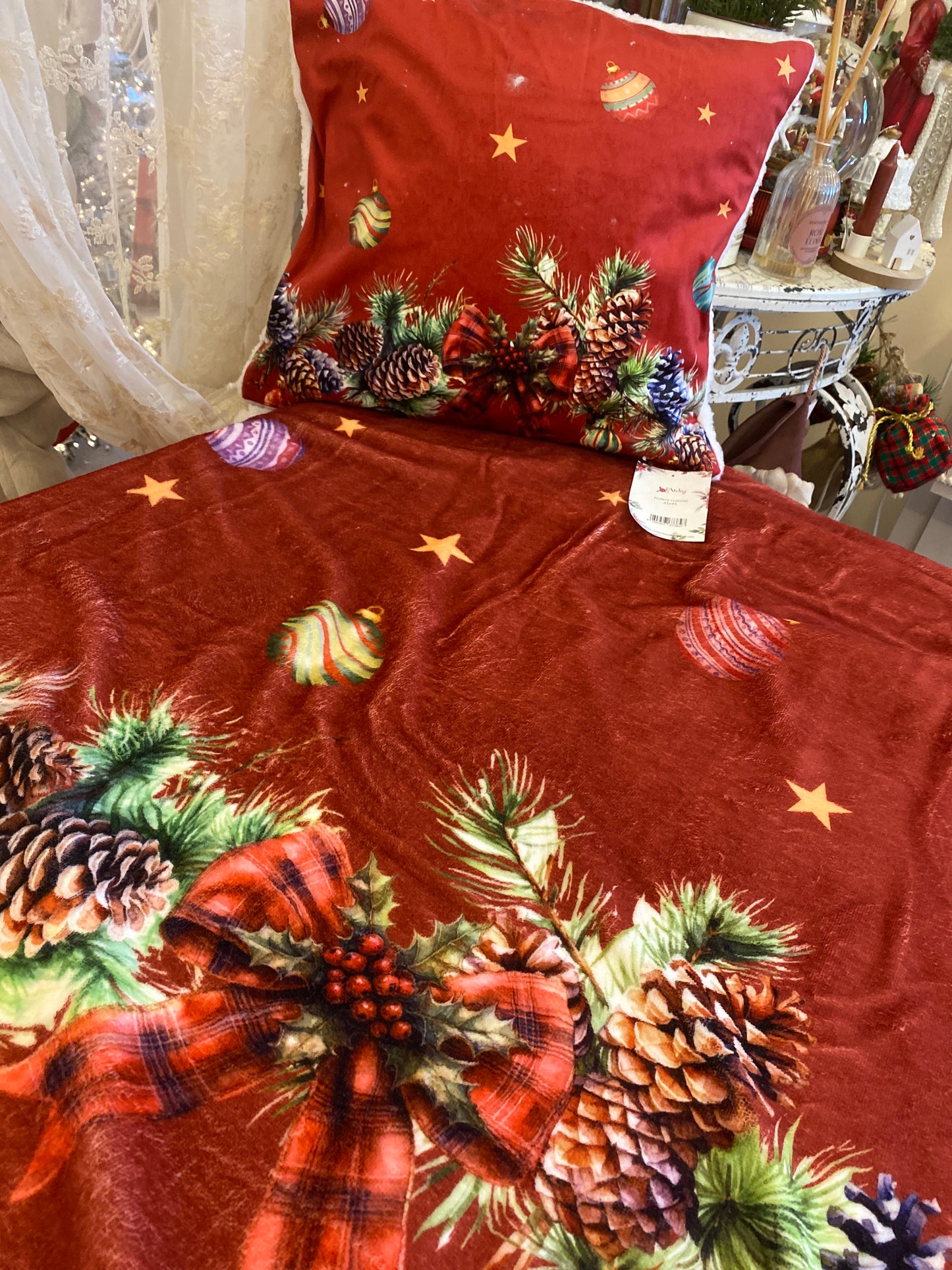 Set plaid con cuscino