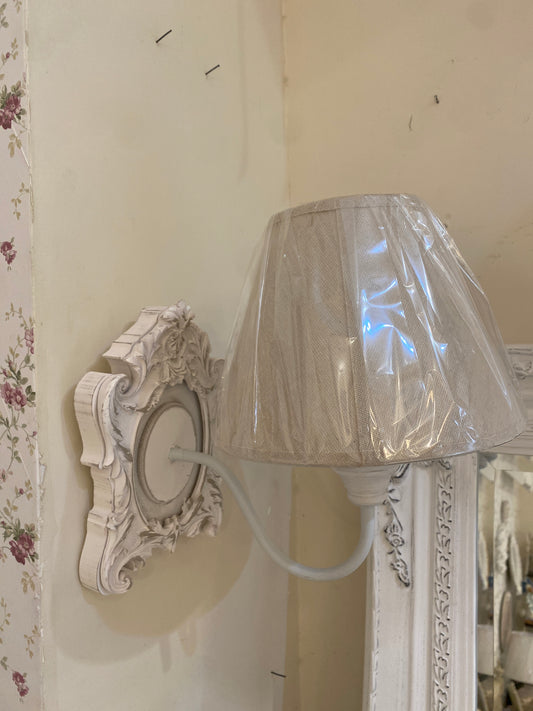 Coppia Applique da parete con paralume in tessuto 21x14,5cm