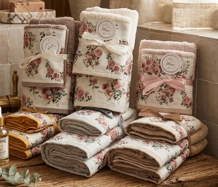 Mia Per Te Set Asciugamani 1+1 Leda – Eleganza Fiorita in Cotone