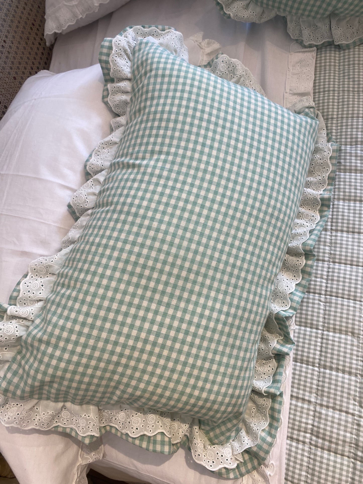 Cuscino quadrettino vichy rettangolare misura 55x35