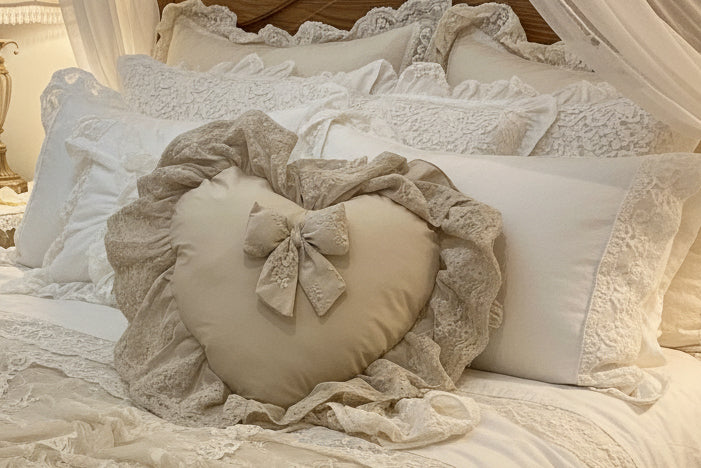 Cuscino cuore sartoriale misura 40x40+12 la balza