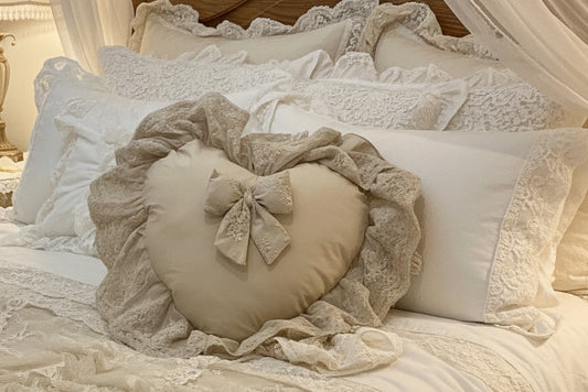 Cuscino cuore sartoriale misura 40x40+12 la balza