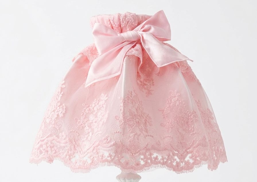 Cupola per abat-jour e piantana "OfficinaTessile" rosa  pizzo yulia