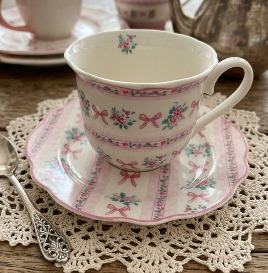 TAZZA CON PIATTINO RIBBON ISABELLE ROSE