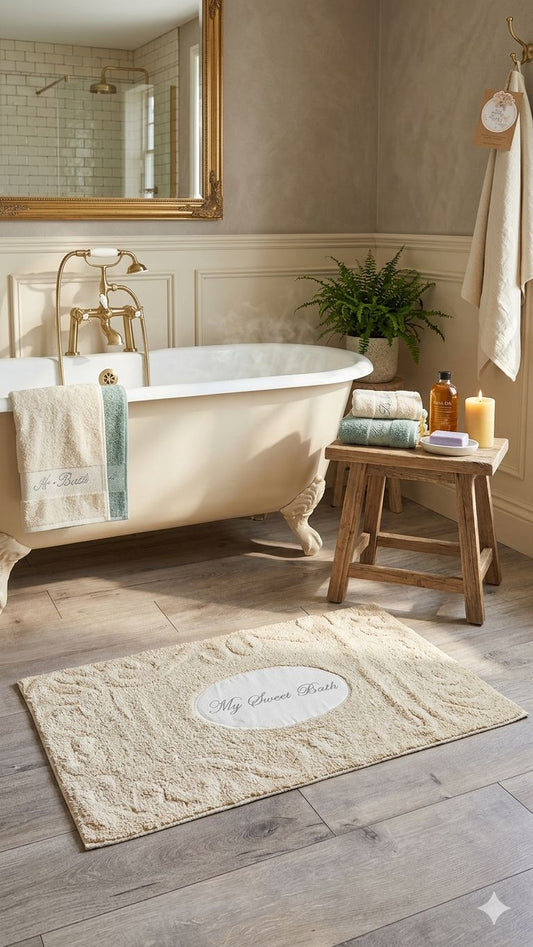 Tappeto bagno Atelier 17 My sweet bath beige  in 2 misure