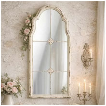 Nuvole di Stoffa Specchio in legno bianco effetto anticato 52x3.7xH120 cm