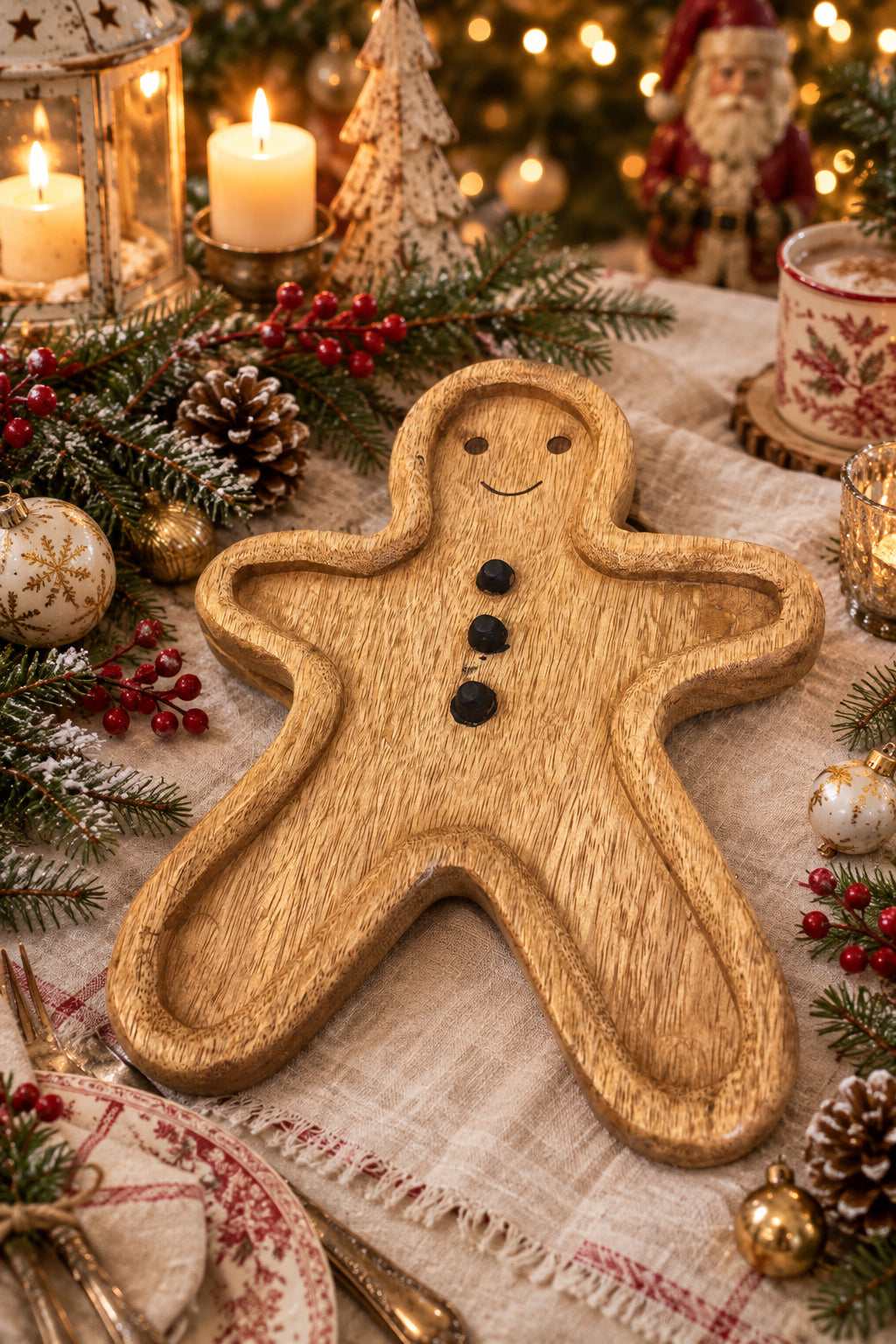 Piatto decorativo omino gingerbread 25x20