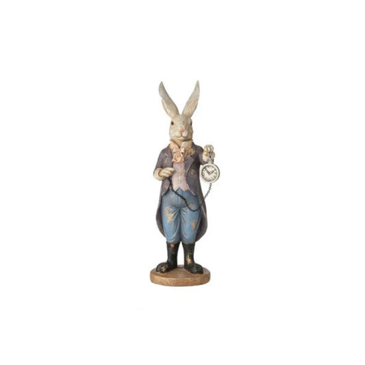 Statuina Coniglio di pasqua in resina effetto anticato 10x10xH30 cm