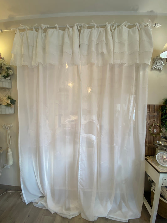 Coppia di tende romantica in pizzo Sangallo 300x140cm