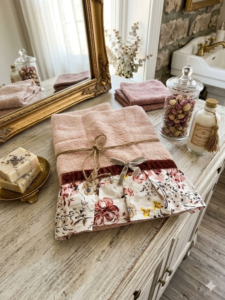 COPPIA DI ASCIUGAMANI ATELIER 17 VELVET ROSE