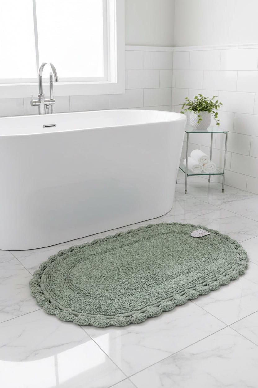 Tappeto  Ovalino atelier 17 misura 40 × 70 colore verde salvia