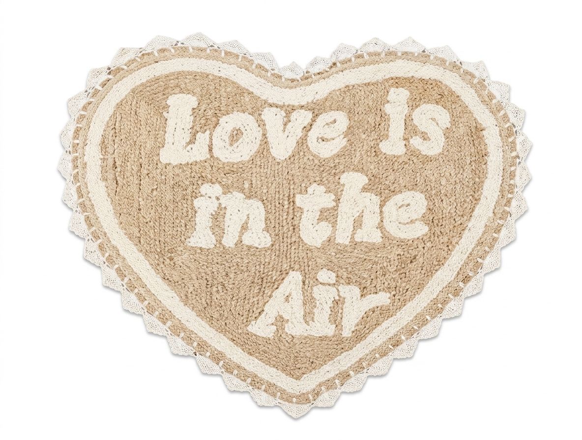 Tappeto cuore e chrochet 'love is in the air' Atelier 17 in 4 colorazioni