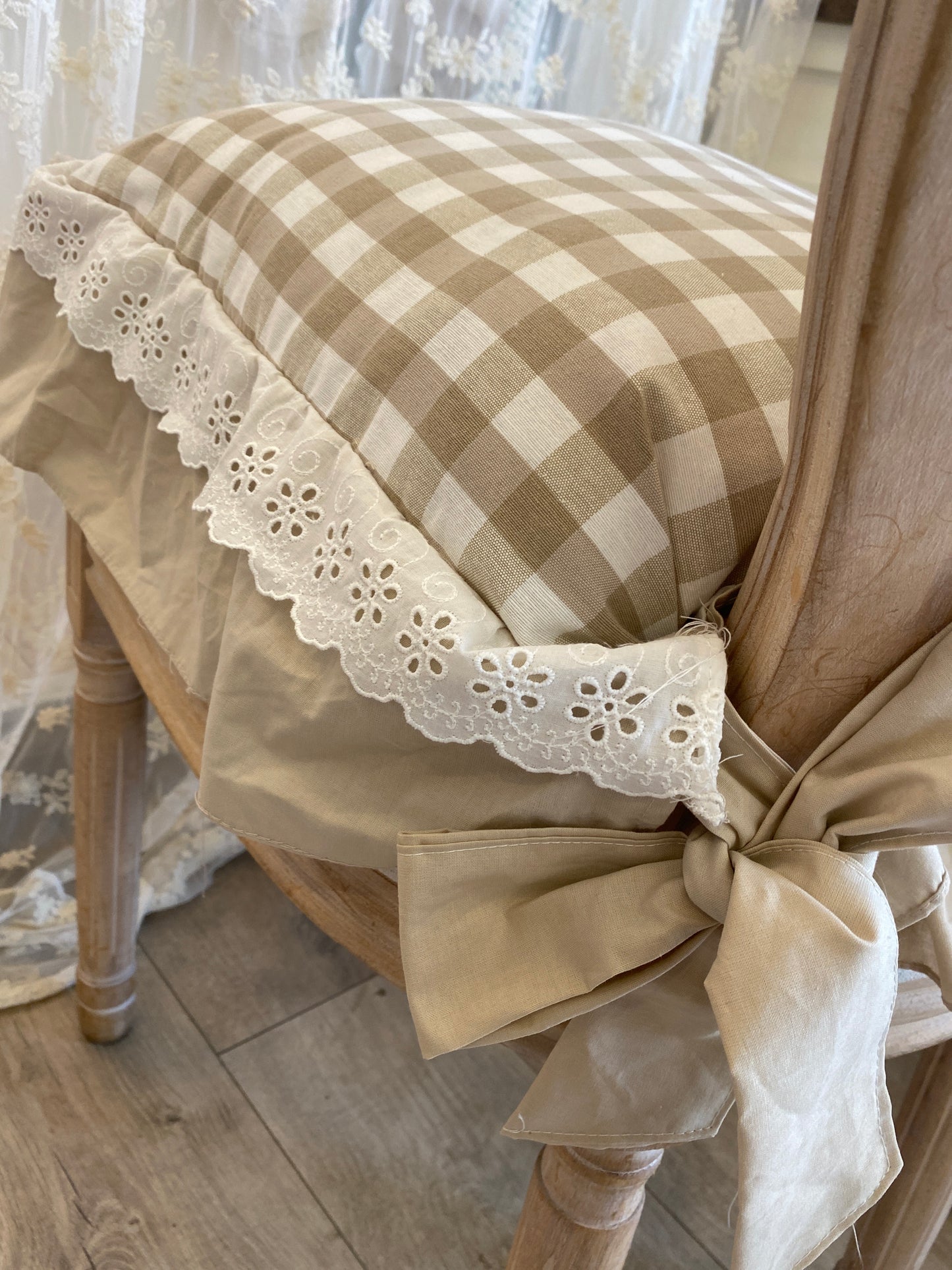 Cuscino sedia 100% cotone vichy misura 45x45+12 la balza