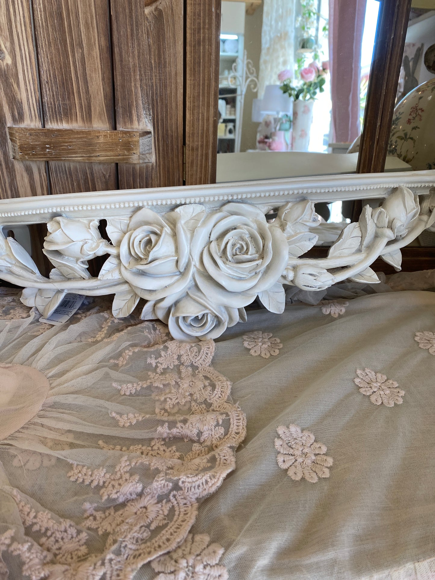 Mensola con fregio rose misura53x15x12