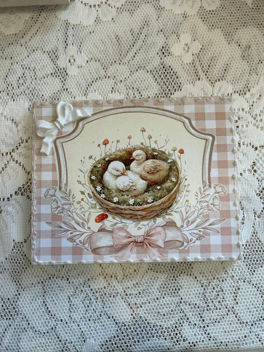 Quadro con nido e papere 20x25 Cesaria Arte