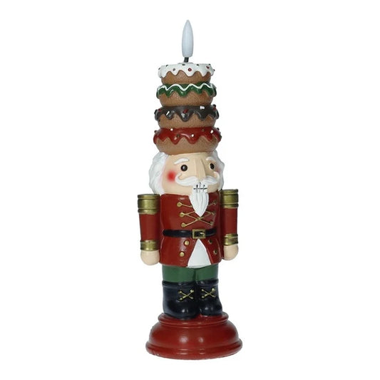 BRANDANI Candela LED Natalizia Soldatino Schiaccianoci in Paraffina 28cm 81126