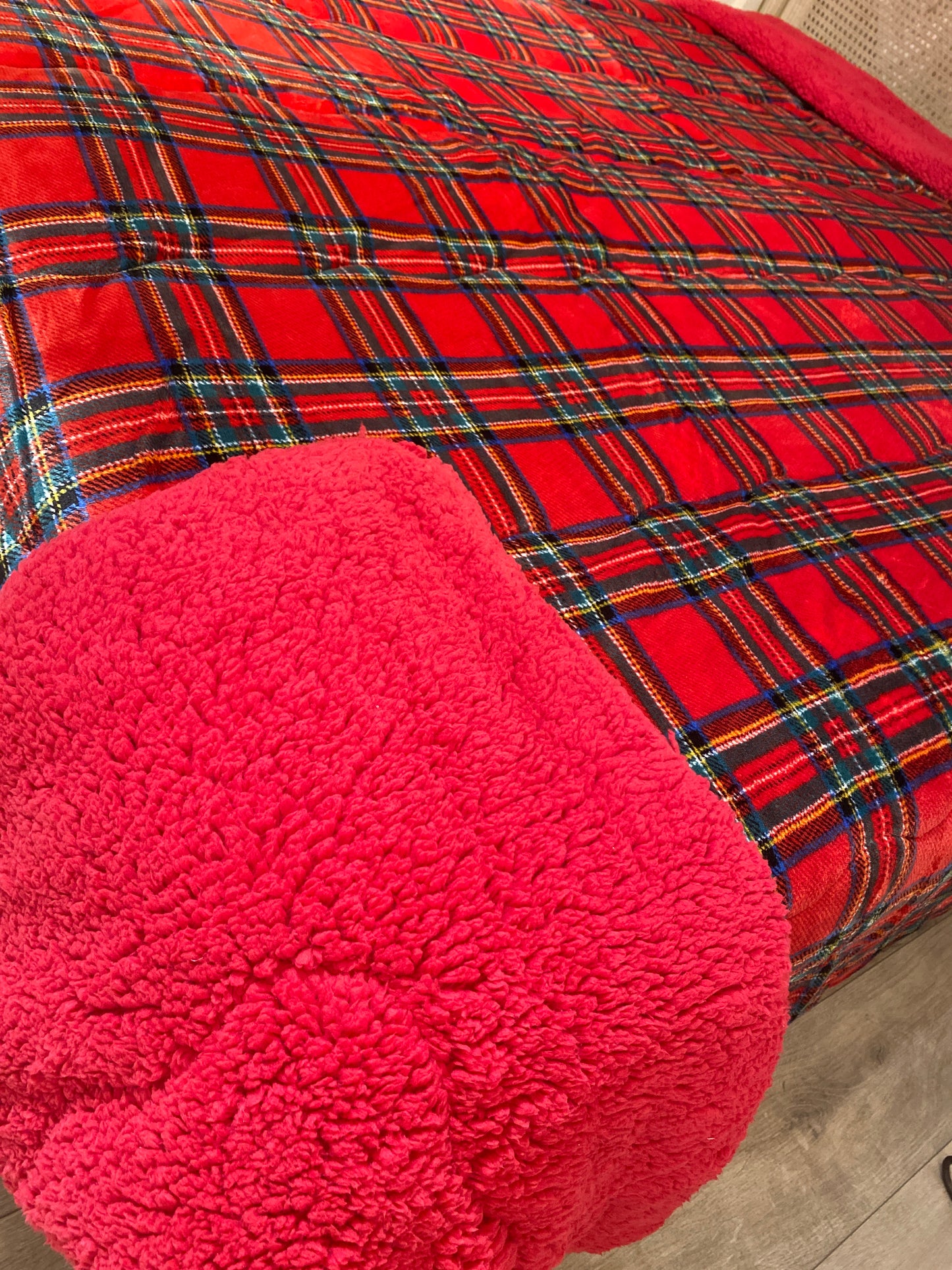 Trapunta matrimoniale tartan in velluto