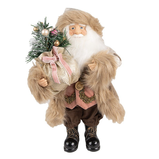 50759 Figurina Babbo Natale 63 cm Beige Rosa Figurine di Natale in plastica