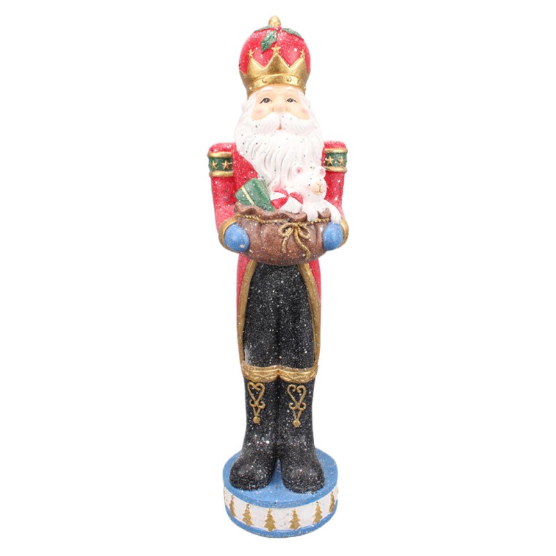 5PR0089 Figurina Babbo Natale 82 cm Rosso Blu Decorazione Natalizia in Poliresina