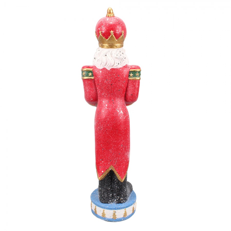 5PR0089 Figurina Babbo Natale 82 cm Rosso Blu Decorazione Natalizia in Poliresina