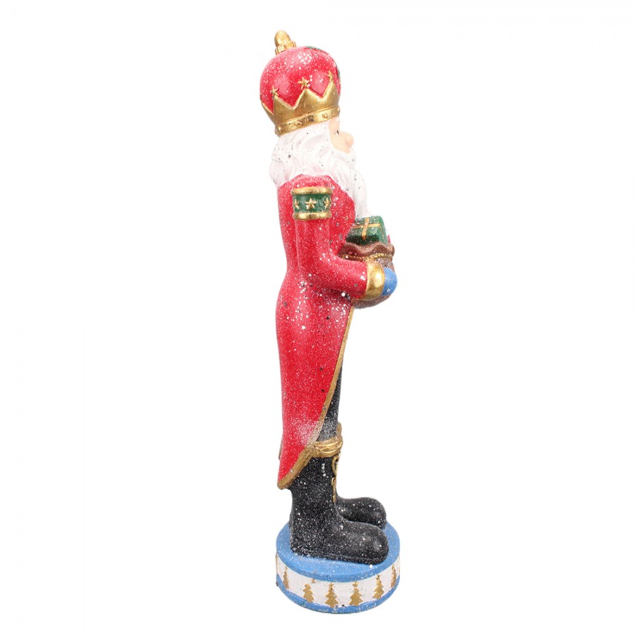 5PR0089 Figurina Babbo Natale 82 cm Rosso Blu Decorazione Natalizia in Poliresina