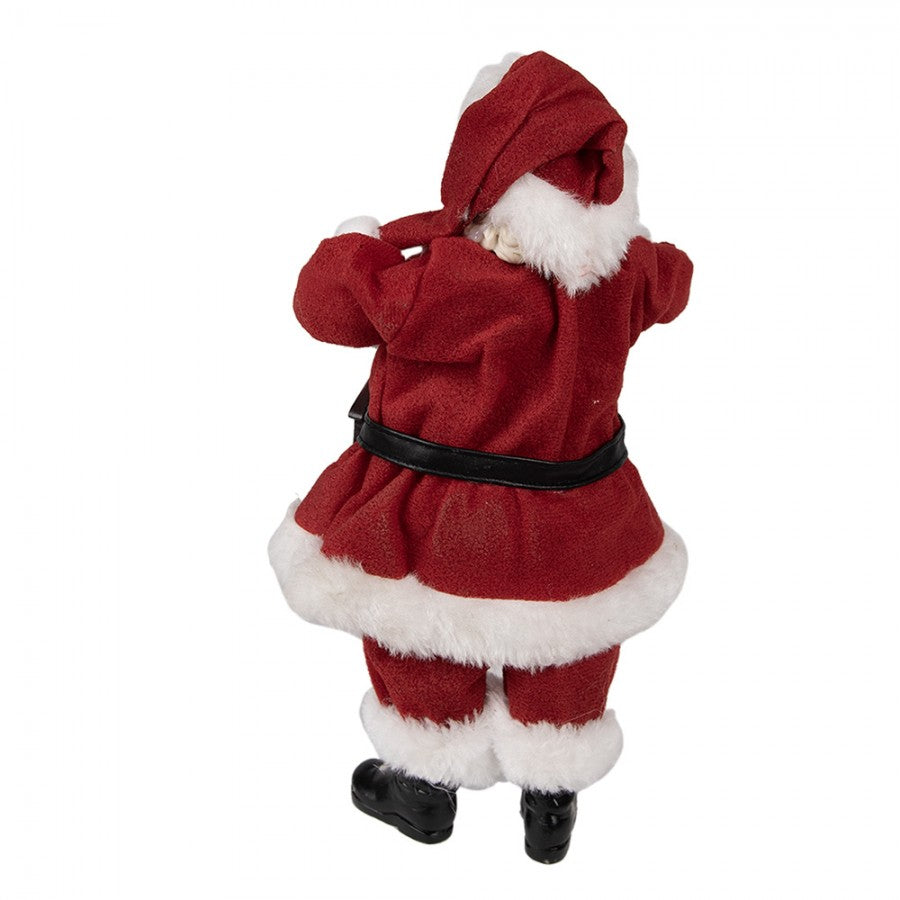 65223 Figurina Babbo Natale 28 cm Rosso Tessile su Plastica Figurina Natalizia