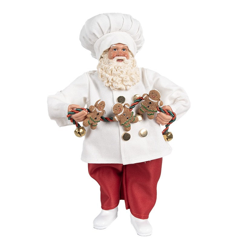 65585 Statuetta decorativa di Natale Babbo Natale 27 cm Bianco Rosso Plastica