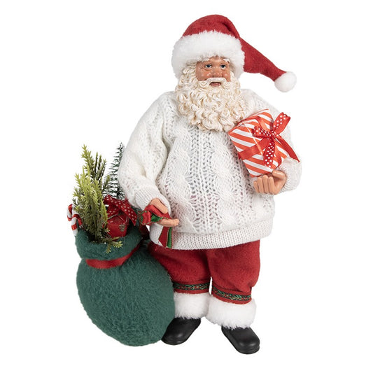 Statuetta decorativa di Natale Babbo Natale 27 cm Bianco Rosso Plastica