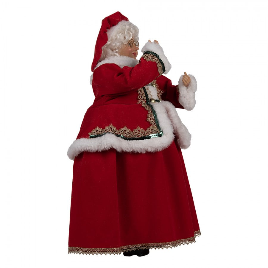 65621 Decorazione Natalizia Figurina Babbo Natale 47 / 42 cm Tessuto Rosso su Plastica