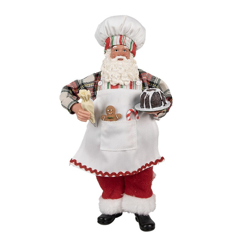 Statuetta decorativa di Natale Babbo Natale 28 cm Bianco Plastica