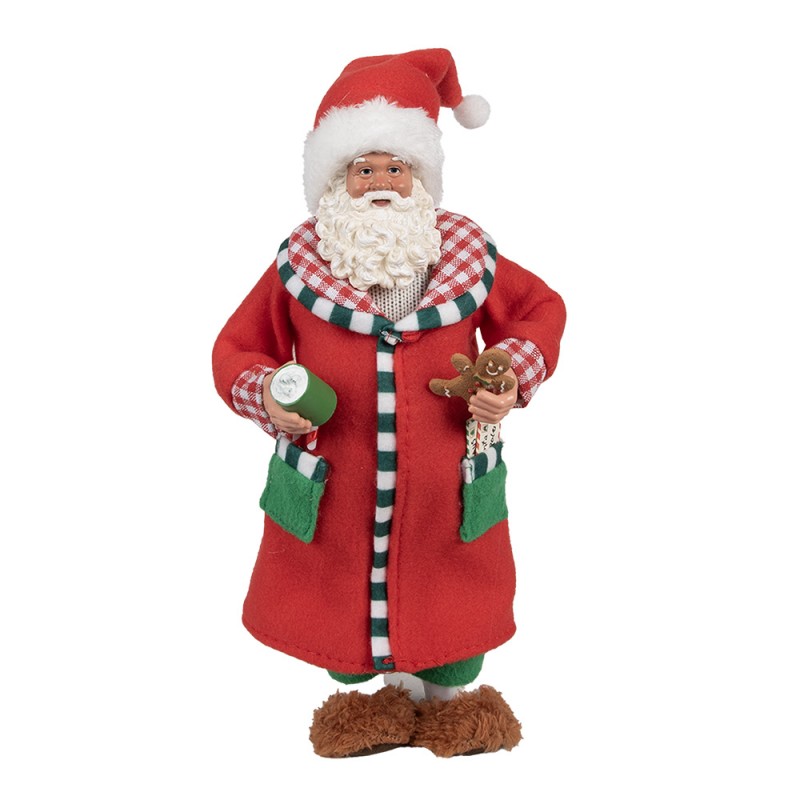 65630 Statuetta decorativa di Natale Babbo Natale 28 cm Rosso Plastica