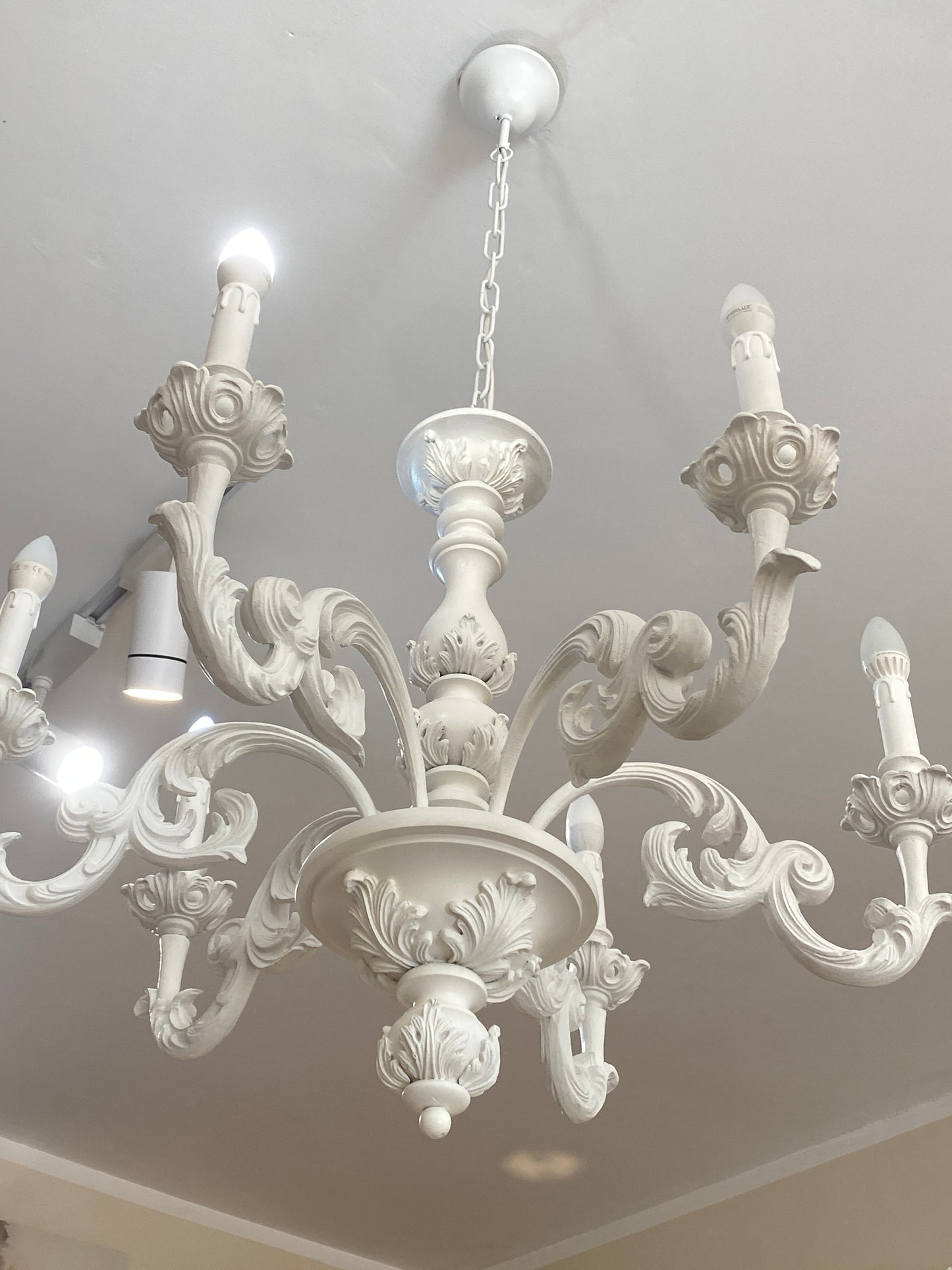 Lampadario  in legno 6 luci