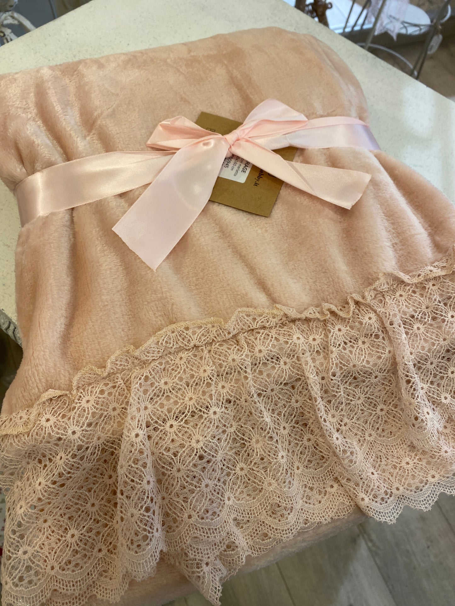 Plaid con merletto mirate 130x160