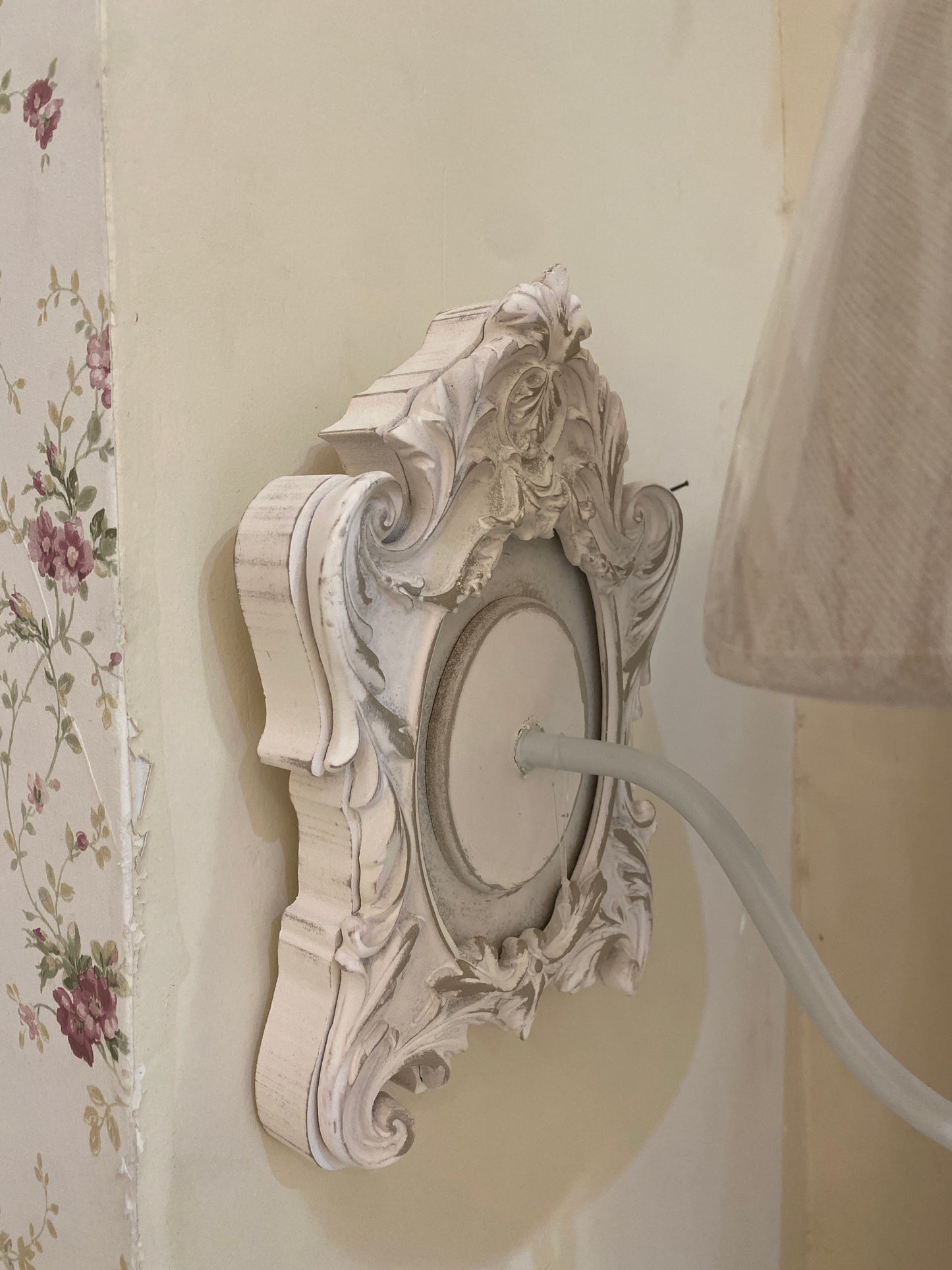 Coppia Applique da parete con paralume in tessuto 21x14,5cm