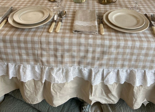 tovaglia quadrettino con gala in san gallo officina tessile