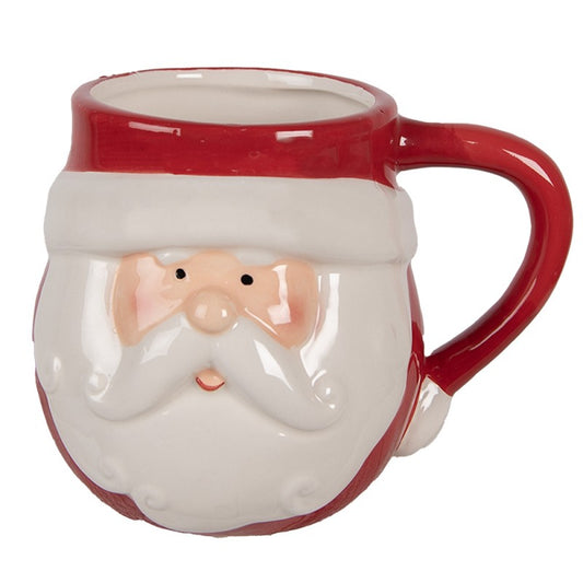 Tazza Babbo Natale 370 ml Rosso Bianco Ceramica Decorazione Natalizia