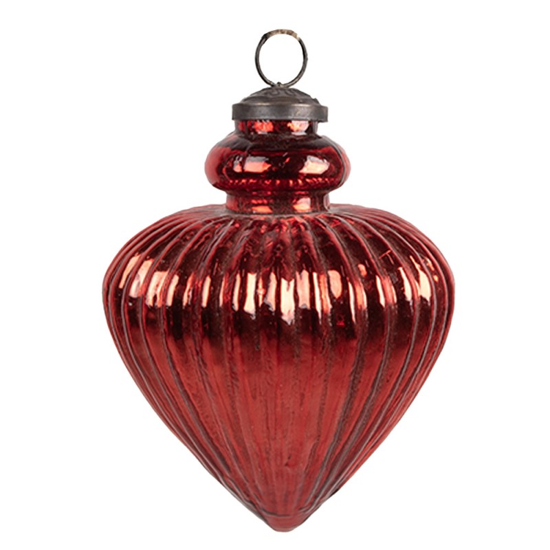 6GL4548S Pallina di Natale Ø 10x12 cm Decorazioni per l'albero di Natale in vetro rosso