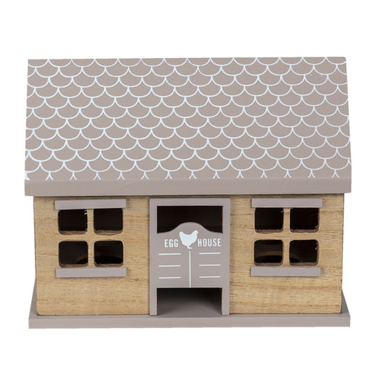 6H2068 Mobile portauova Casa 23x13x18 cm Marrone Legno Bicchiere per le uova