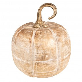 Decorazione Zucca 21 cm Color oro Legno