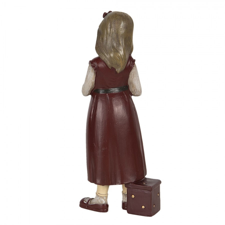 6PR2916 Statuetta Bambino 8x7x21 cm Rosso Poliresina Accessori per la casa