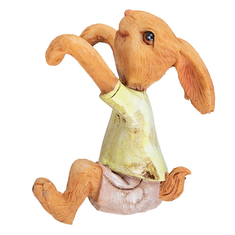 FIGURINA CONIGLIO 5X5X9 CM MARRONE GIALLO POLIRESINA ACCESSORI PER LA CASA