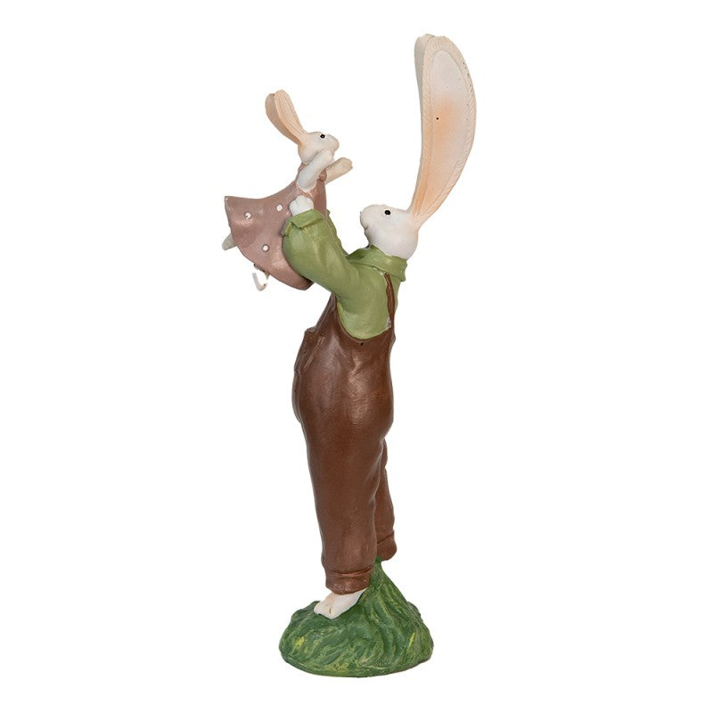 FIGURINA CONIGLIO 10X7X25 CM MARRONE POLIRESINA ACCESSORI PER LA CASA