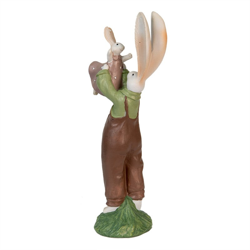 FIGURINA CONIGLIO 10X7X25 CM MARRONE POLIRESINA ACCESSORI PER LA CASA