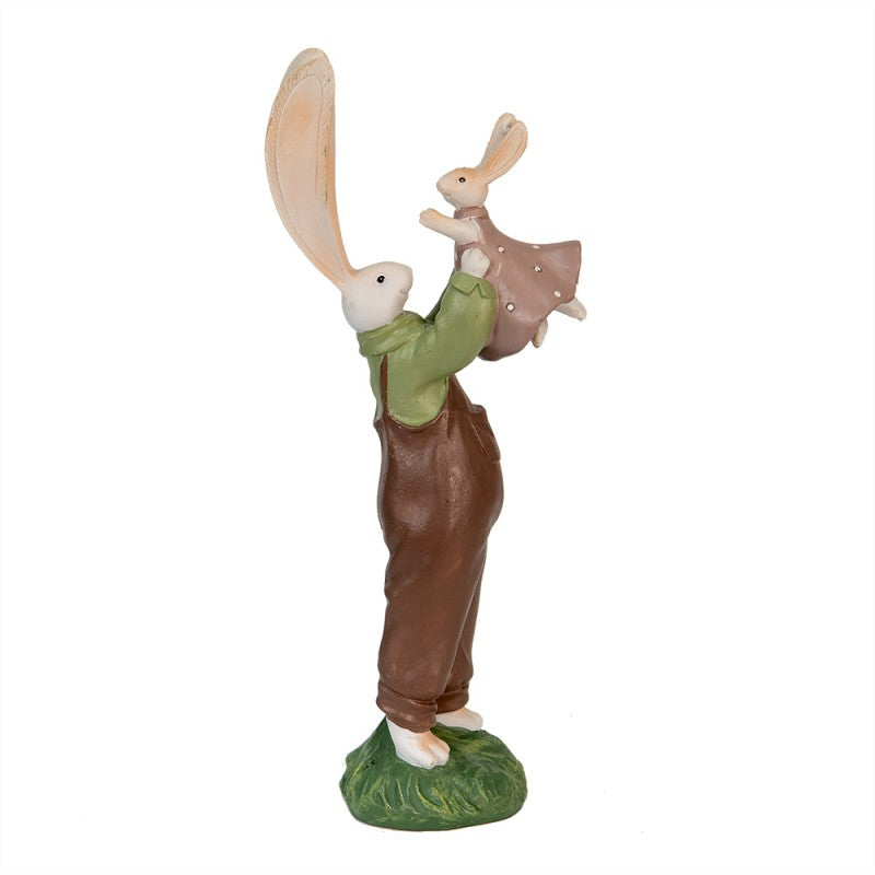 FIGURINA CONIGLIO 10X7X25 CM MARRONE POLIRESINA ACCESSORI PER LA CASA