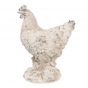 6PR4054 Figurina Pollo 26 cm Beige Decorazione in poliresina
