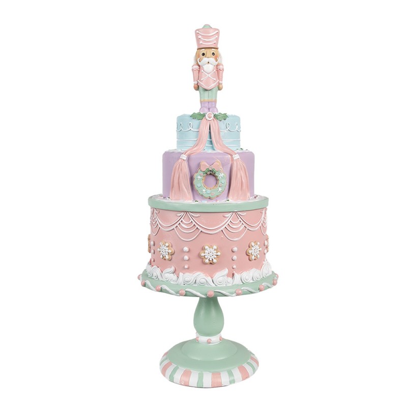 6PR4261 Statuetta decorativa Torta Ø 17x42 cm Rosa Plastica