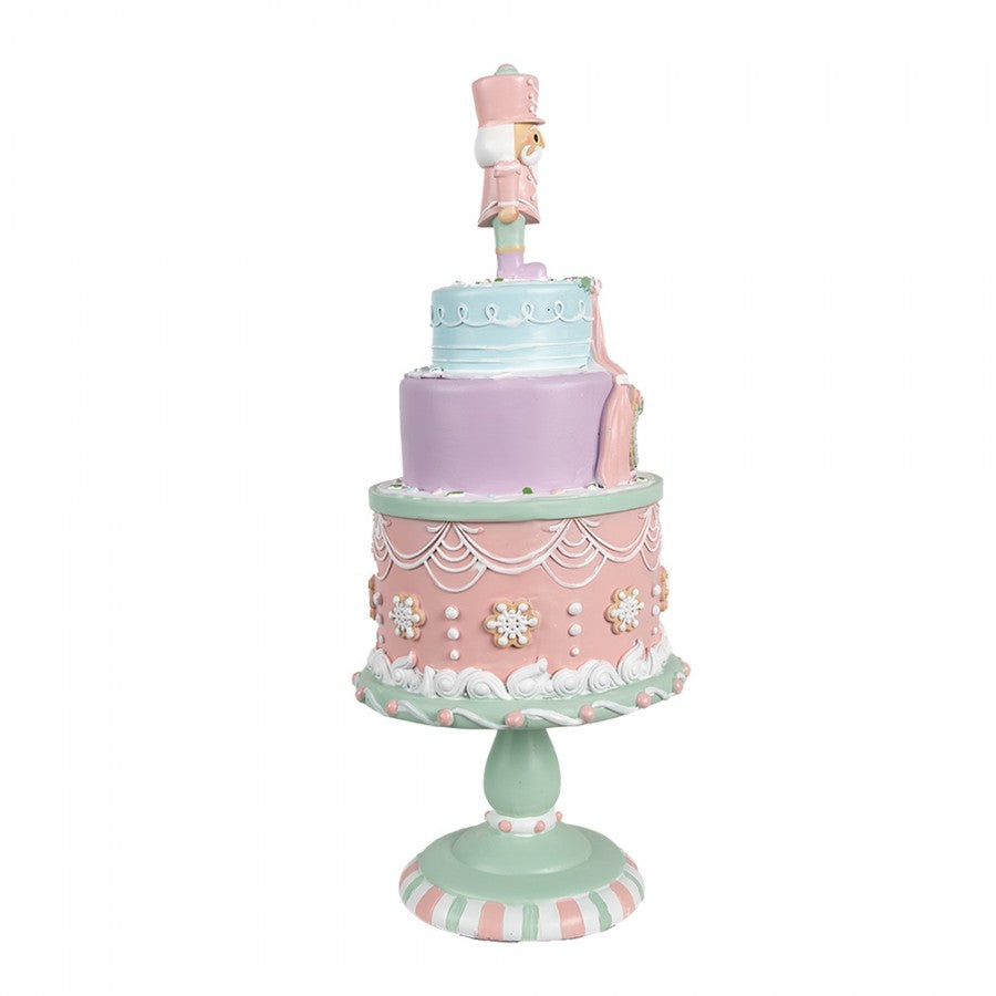 6PR4261 Statuetta decorativa Torta Ø 17x42 cm Rosa Plastica